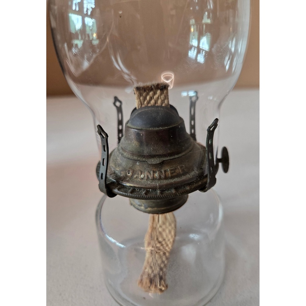 Antique Empire No 2 Oil Lamp Clear Glass Kerosene Lamp Chimney Complete - Picture 5 of 15